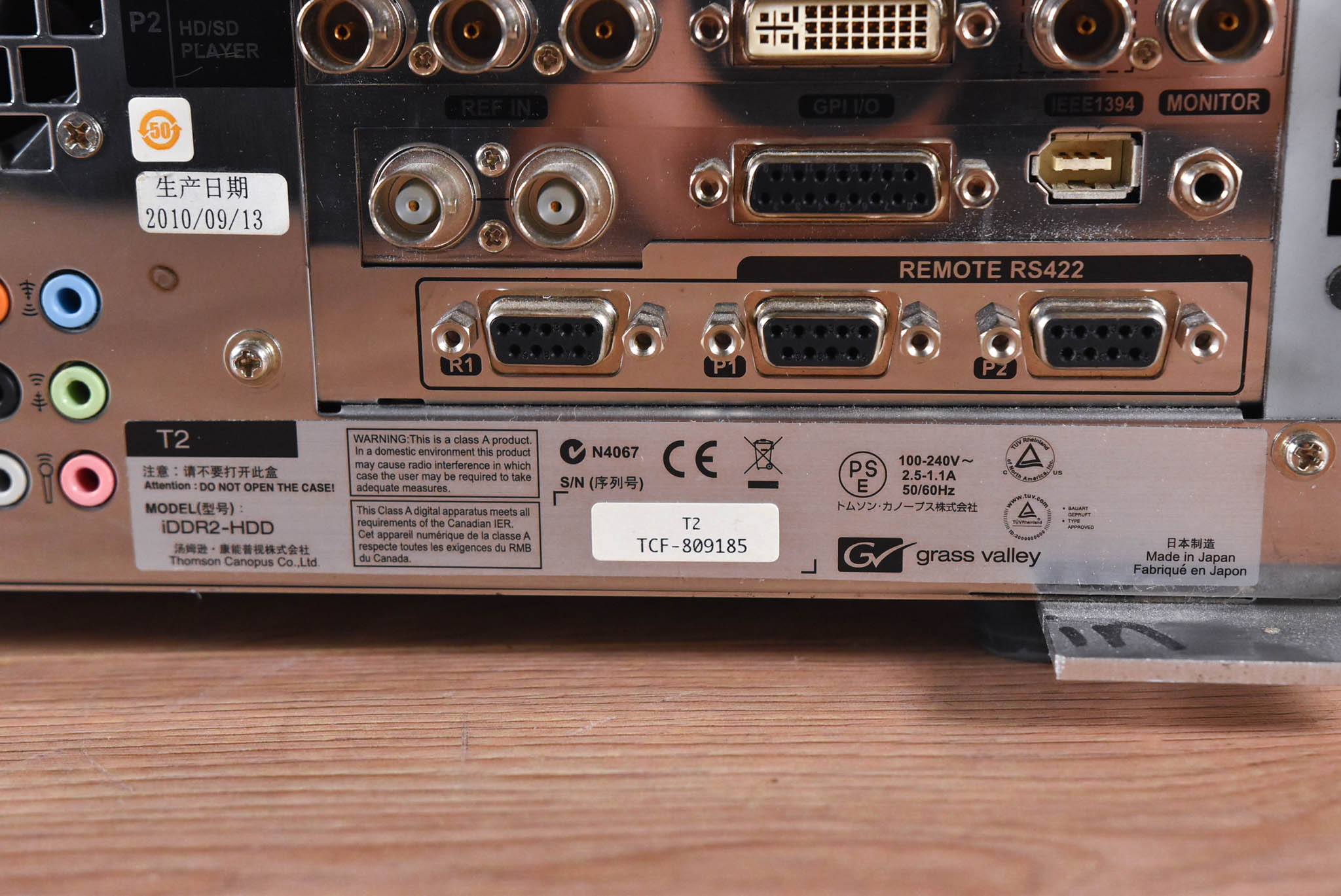 Grass Valley T2 iDDR2-HDD Intelligent Digital Disk Recorder CG00ZZP