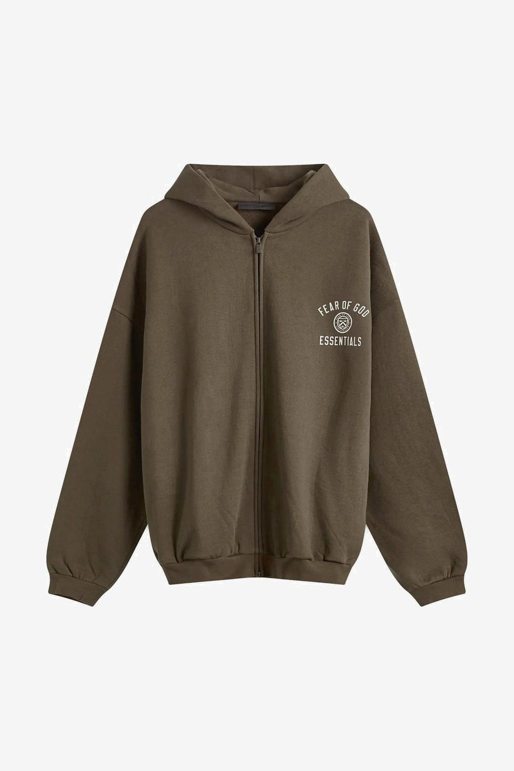 Fear Of God ESSENTIALS Heavy Fleece Full Zip Hoodie (Brown