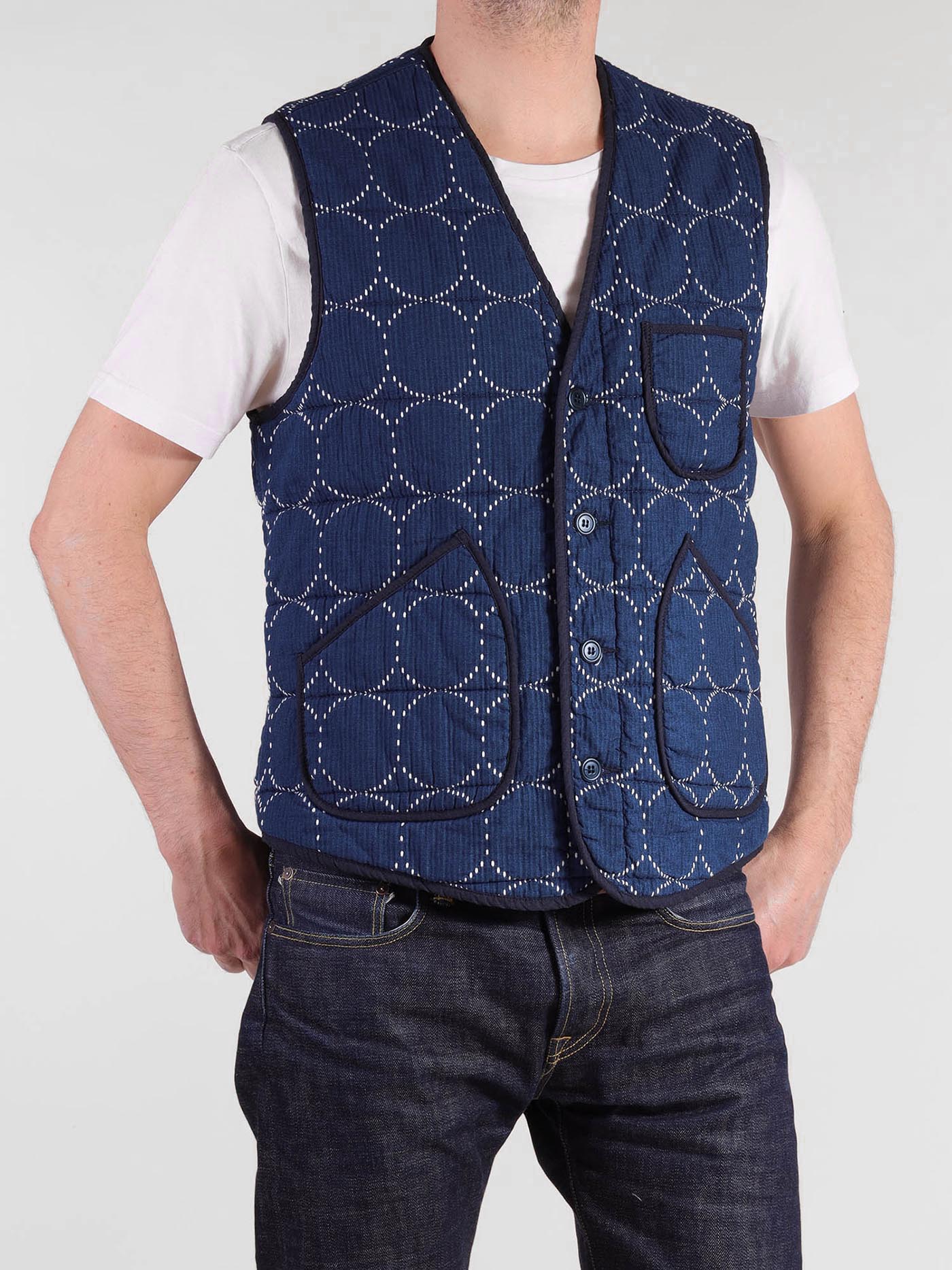 S258 Padded Sashiko Vest. Japan. Size M - Companion Denim