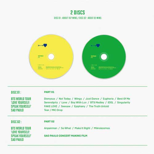 BTS WORLD TOUR 'LOVE YOURSELF: SPEAK YOURSELF' SAO PAULO[DVD