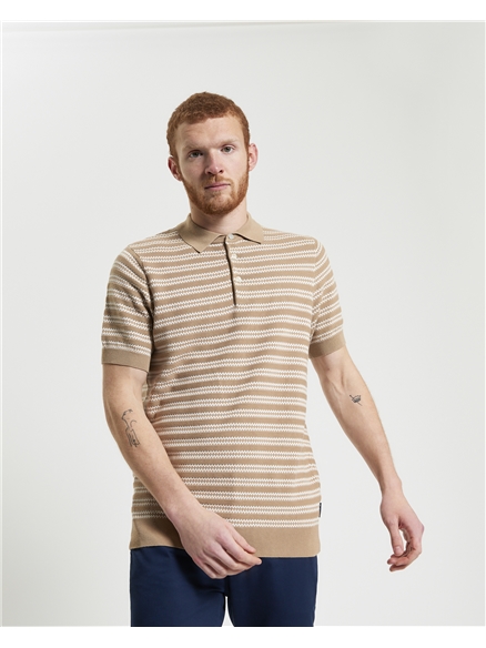 Jacquard Stripe Knitted Polo - Ben Sherman US