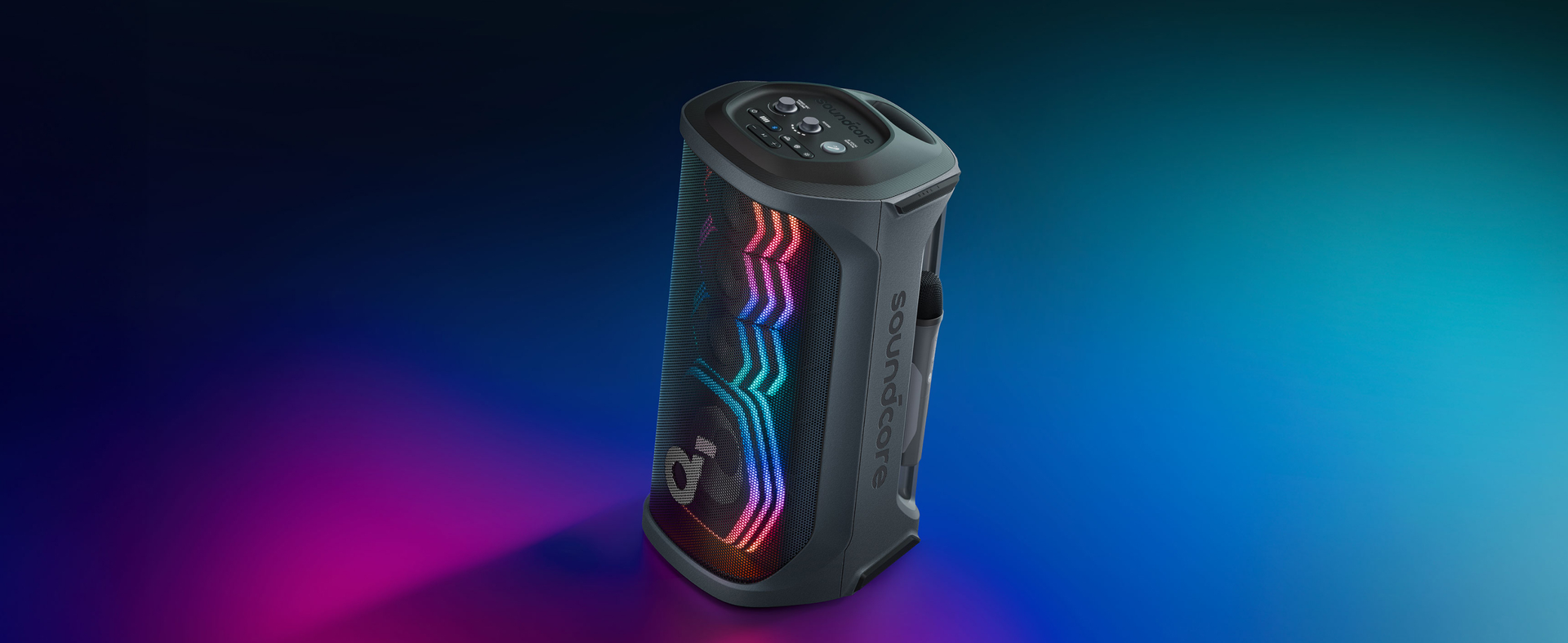 Soundcore Rave 3S Portable Bluetooth Speaker with 2 Wireless Mics