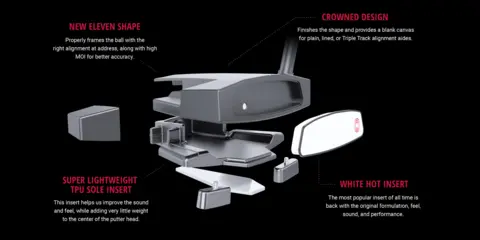 Odyssey Eleven Tour Lined Double Bend Neck Putter | Golf Galaxy