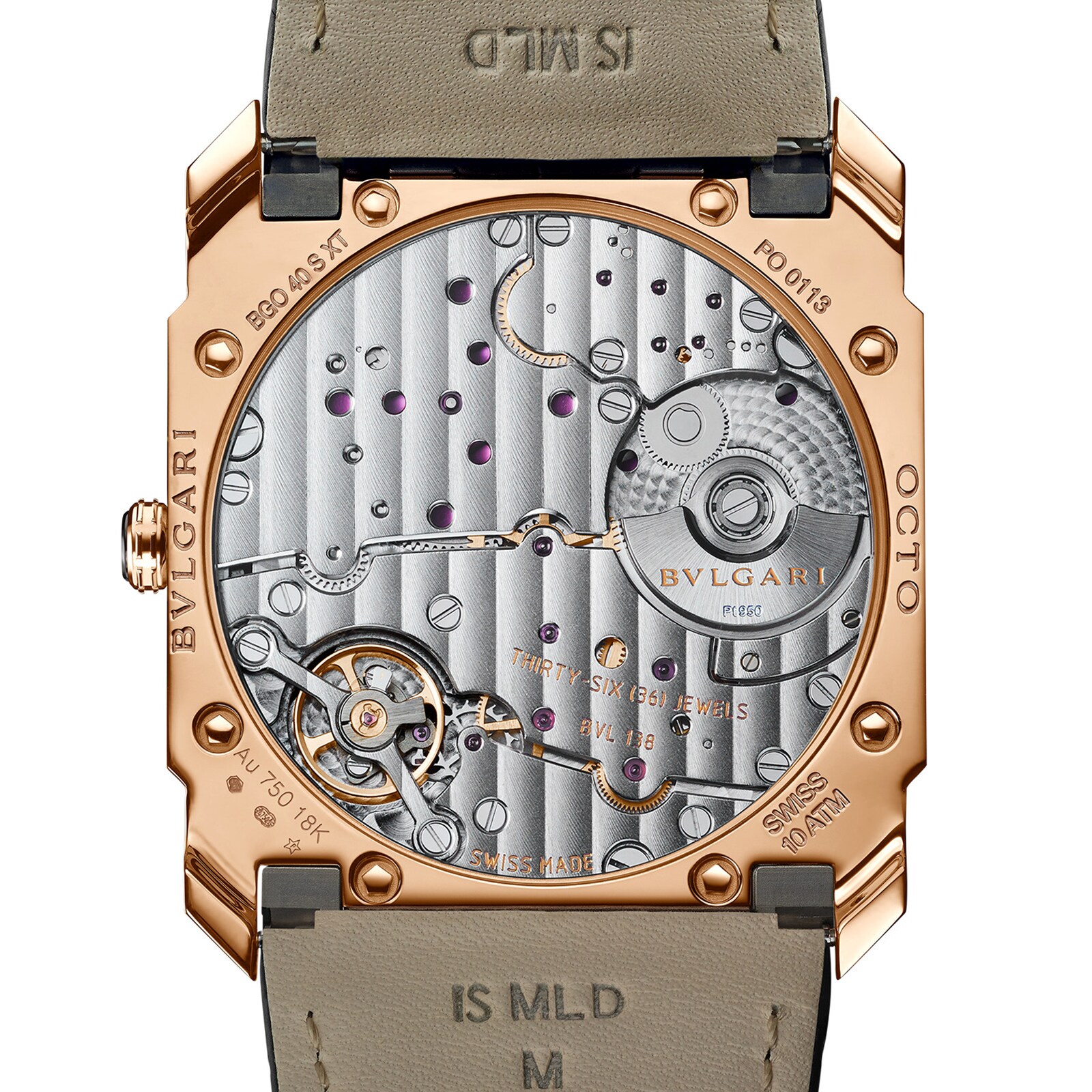 Bvlgari 18k Rose Gold Octo Finissimo 40mm Black Dial Automatic