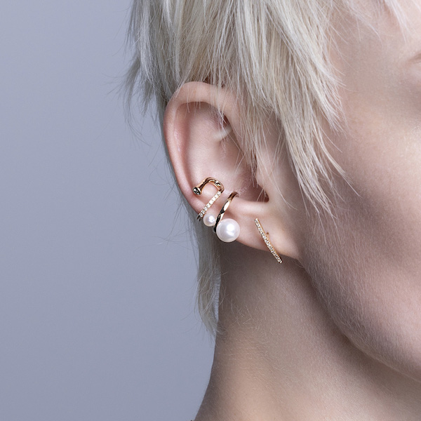 DROSERA ダイヤモンド ピアス 左耳用