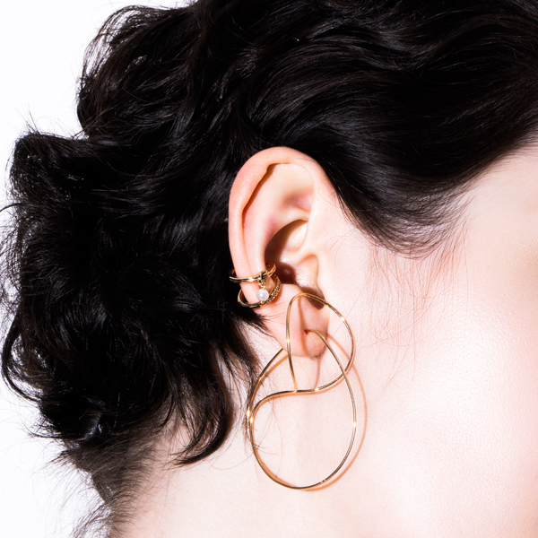 SPEAR ドアノッカー ピアス Lサイズ / タイガーアイ&アマゾナイト