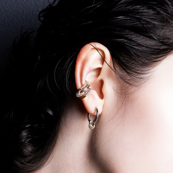 K18 MANHATTAN オクタゴン フープ ピアス