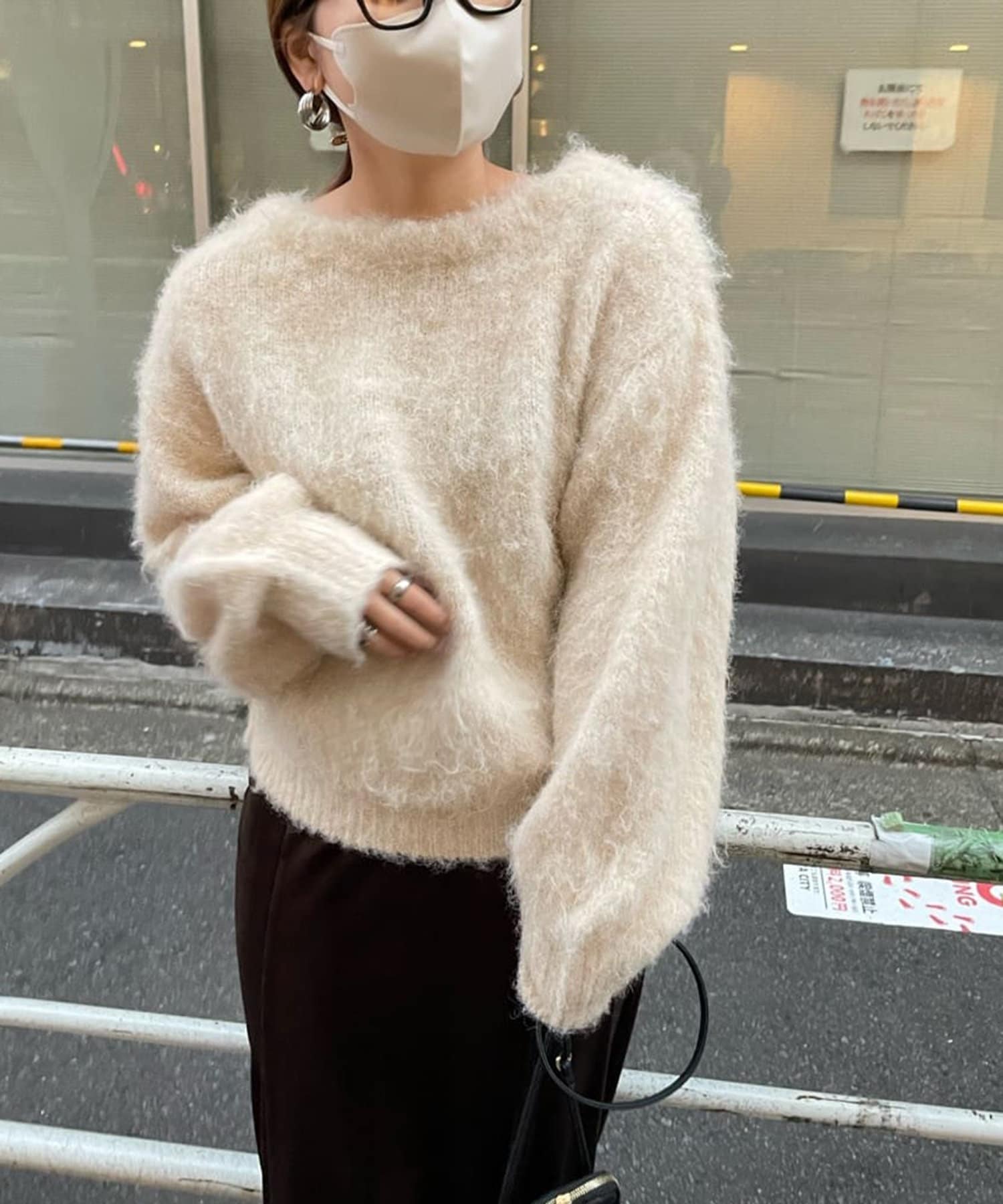 WEB限定カラーあり】ウール混シャギーニットプルオーバー | NICE CLAUP