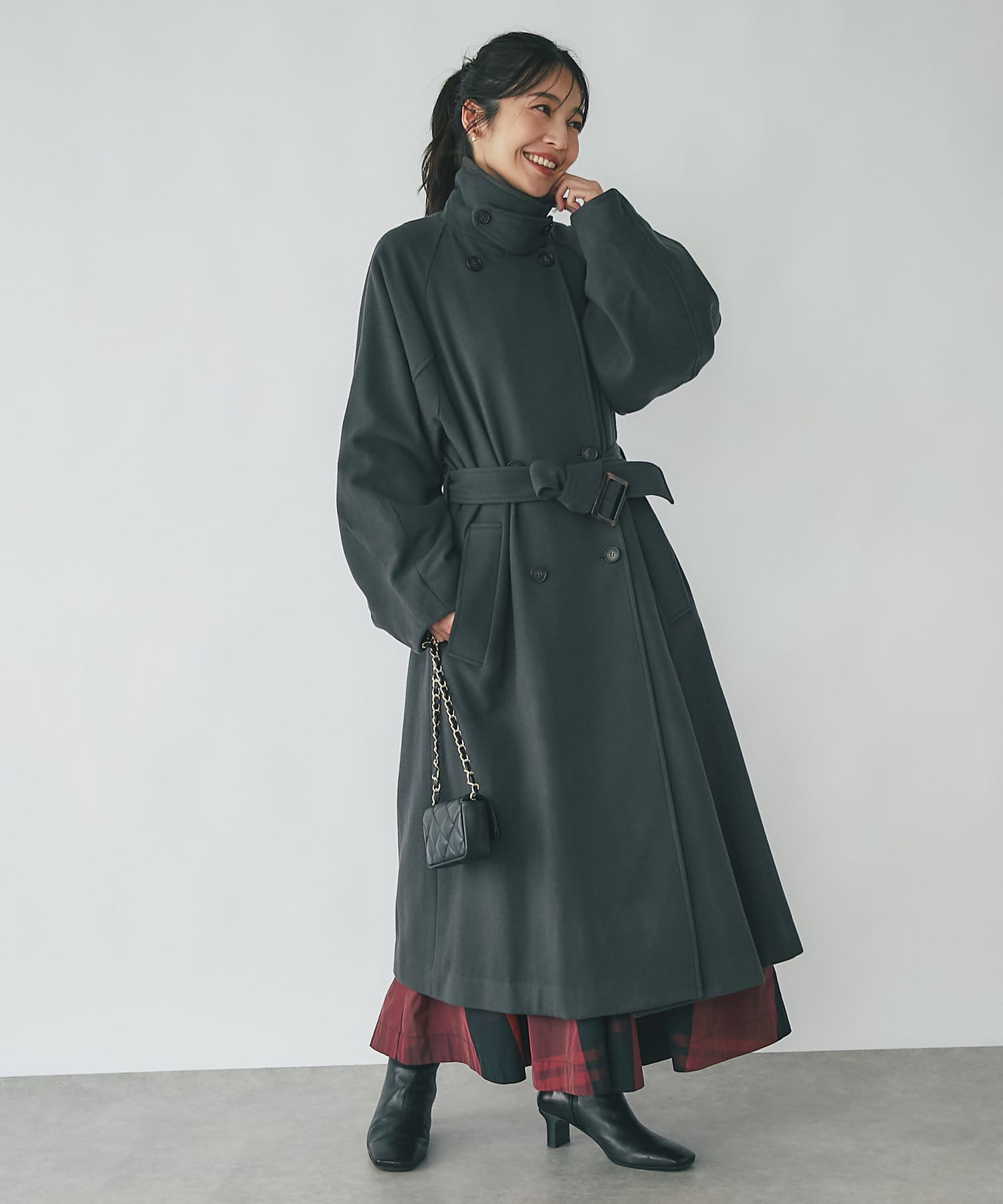 スタンドカラー2WAYネックウールコート | La boutique BonBon(ラブ