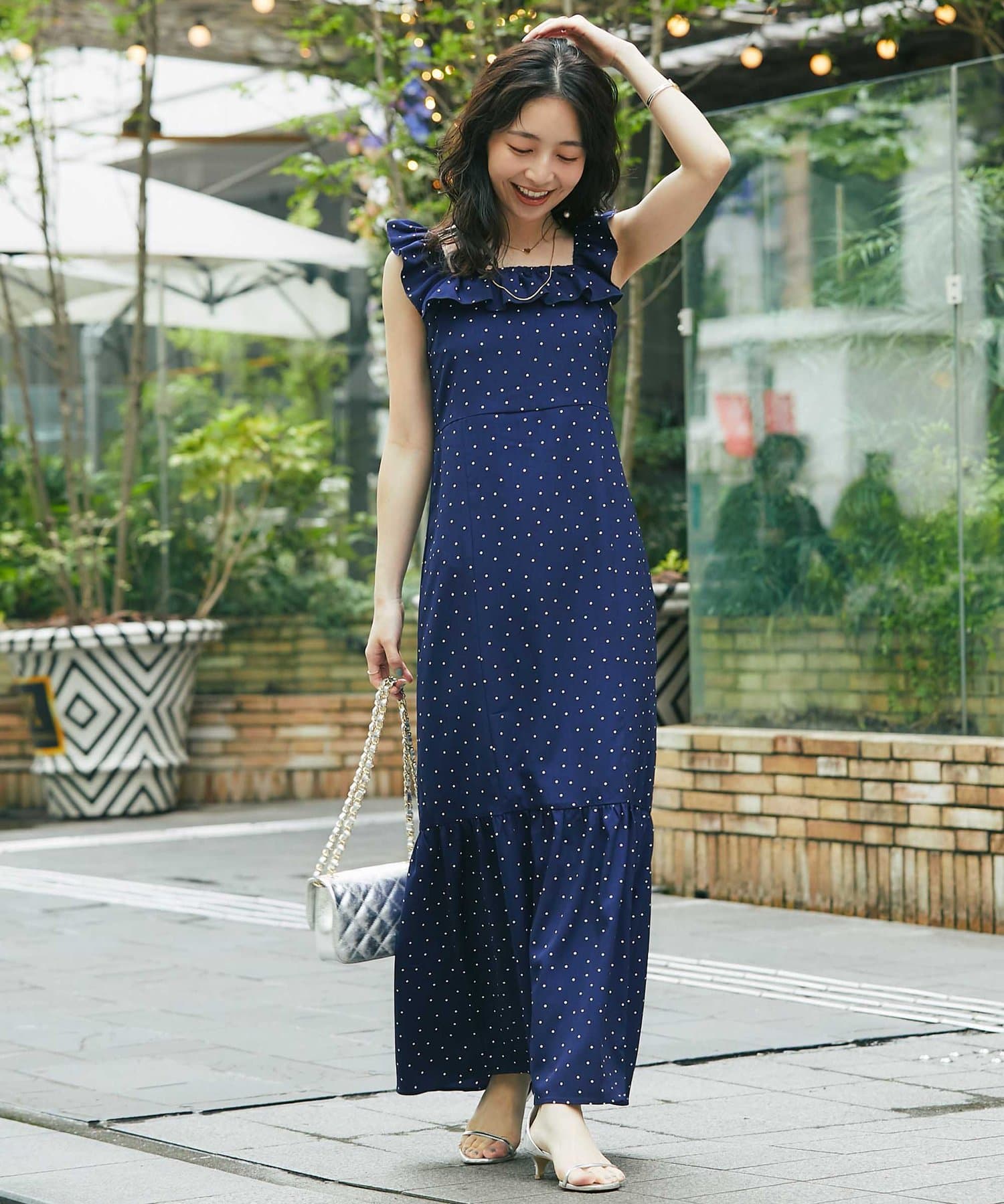 miki監修・3サイズ展開】ドットプリントフリルトリムマーメイド