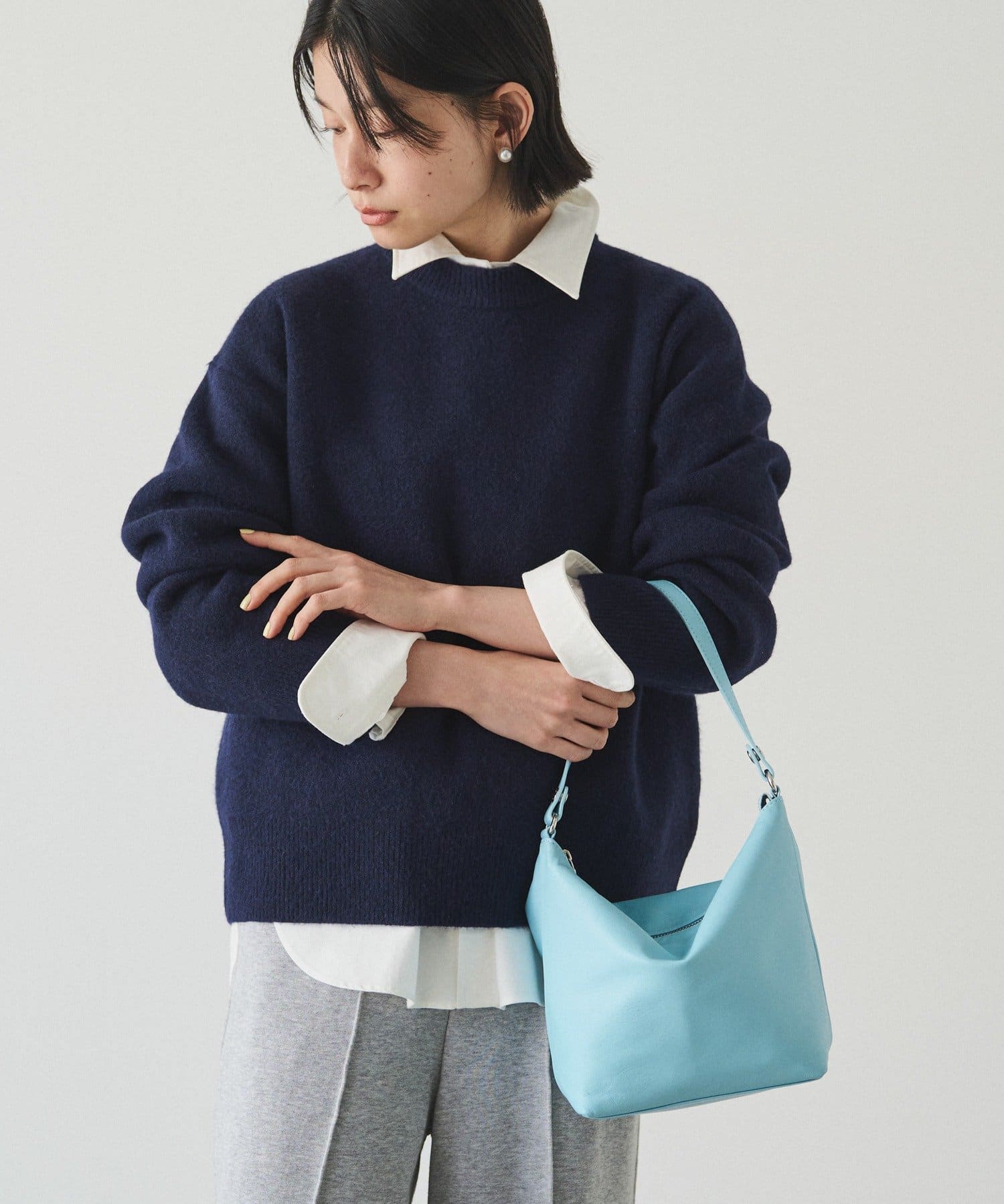 3/4～価格改定》ソフトレザーシンプルショルダーバッグ | russet