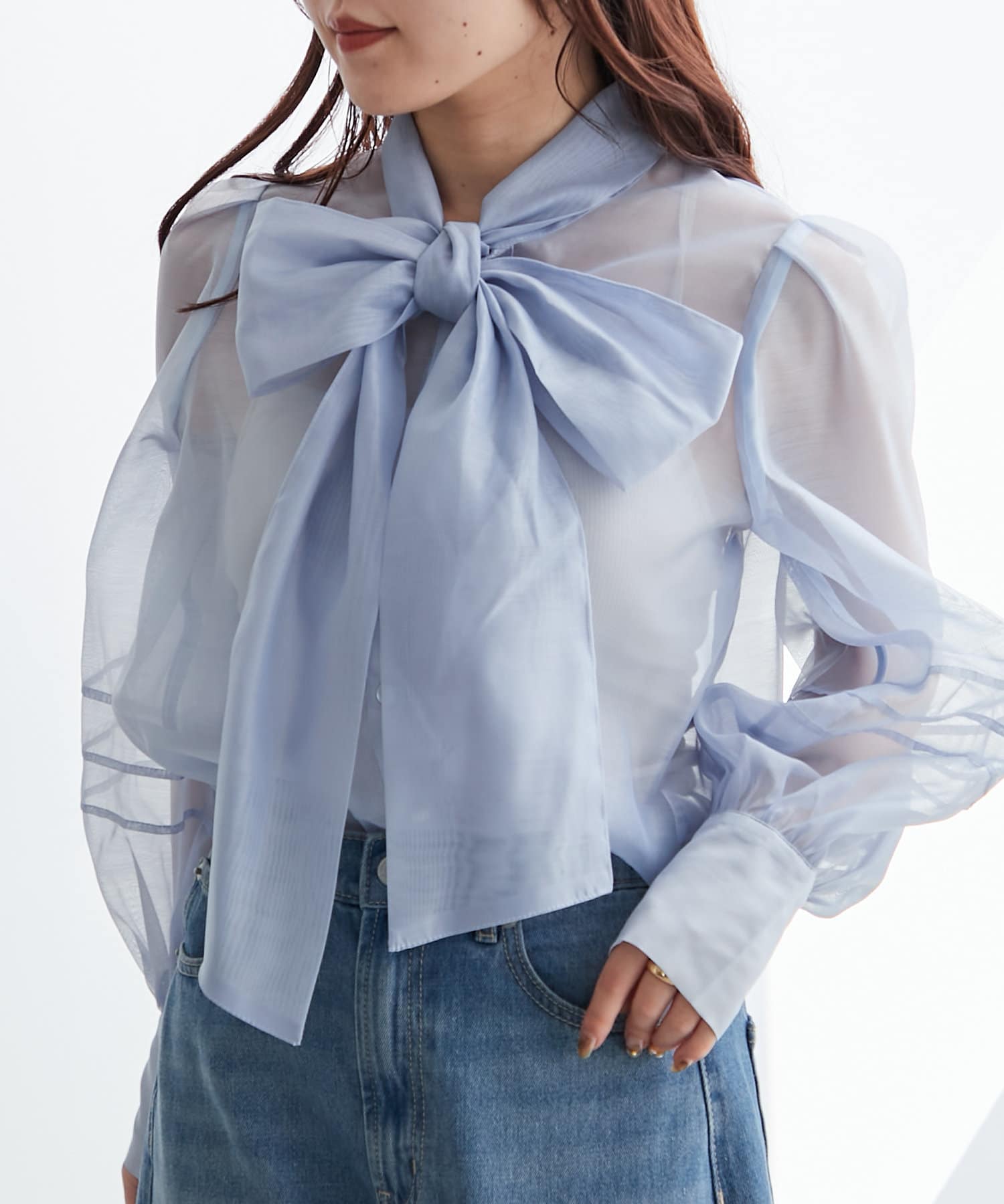 M's Gracy フリル襟リボン付きブラウス フリルリボンブラウス | msgracy