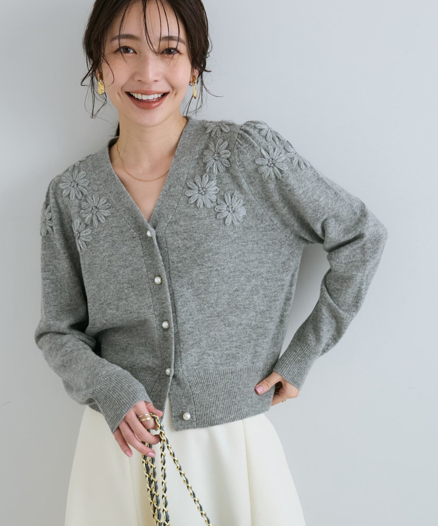 最強愛され】お花刺繍クロップドカーディガン | La boutique BonBon