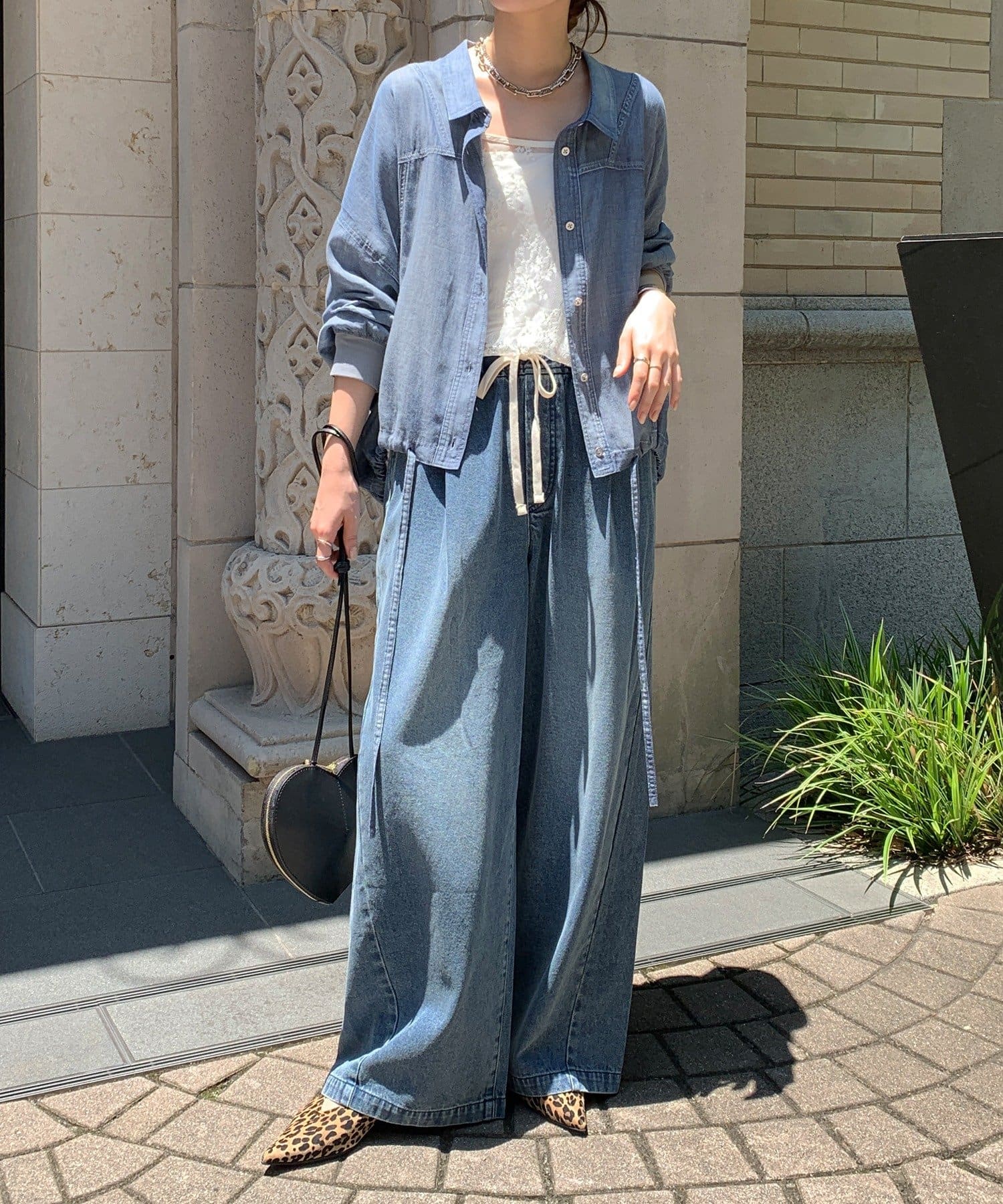 袖リブシアーデニムドロストシャツ | DOUDOU(ドゥドゥ)レディース