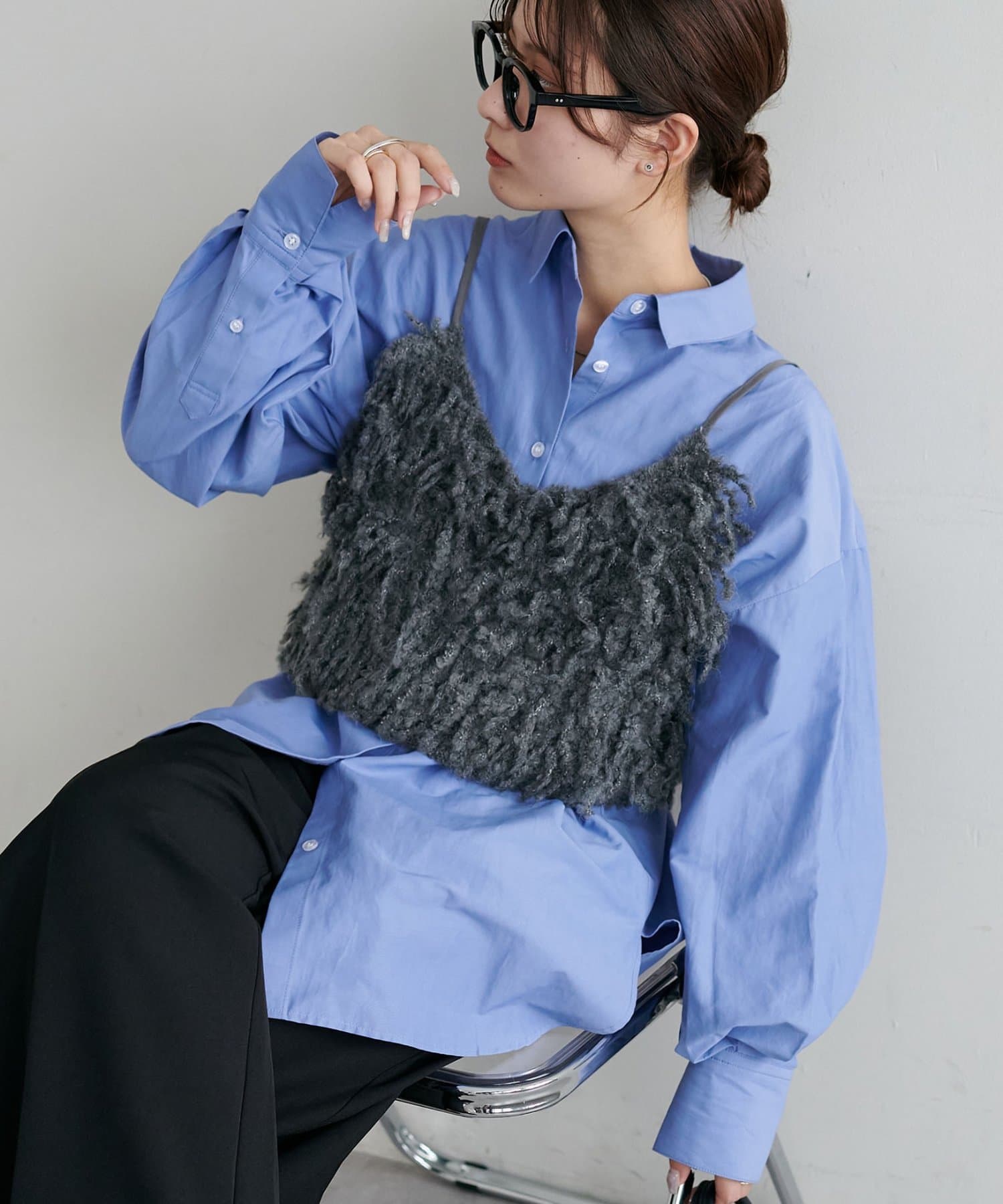 着映えアイテム/WEB限定】ウール混ループヤーンニットキャミ | DISCOAT