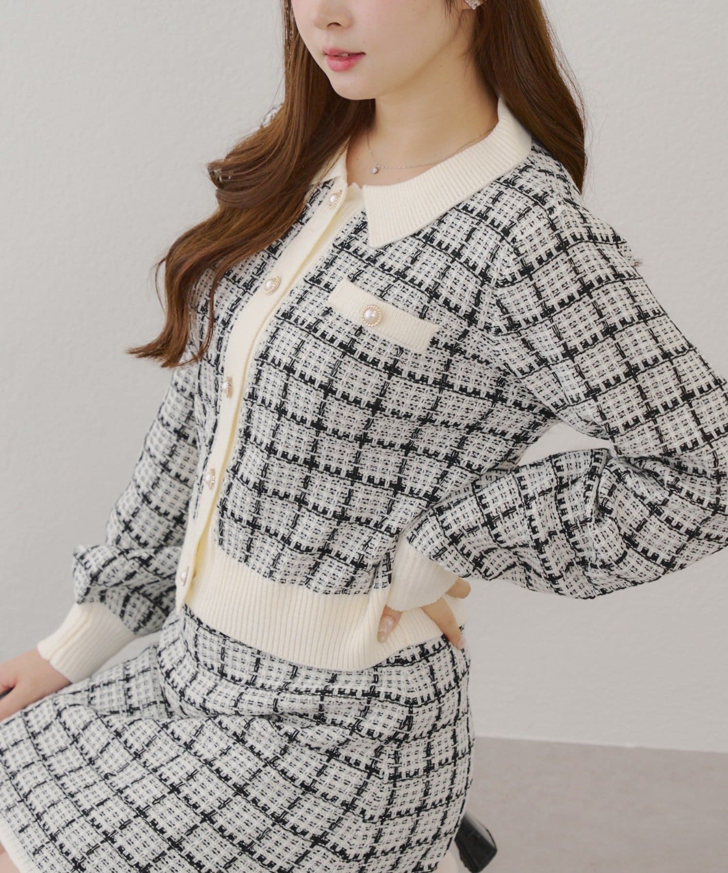 RMAF】ツイードニットセットアップ | NICE CLAUP / OLIVE des OLIVE