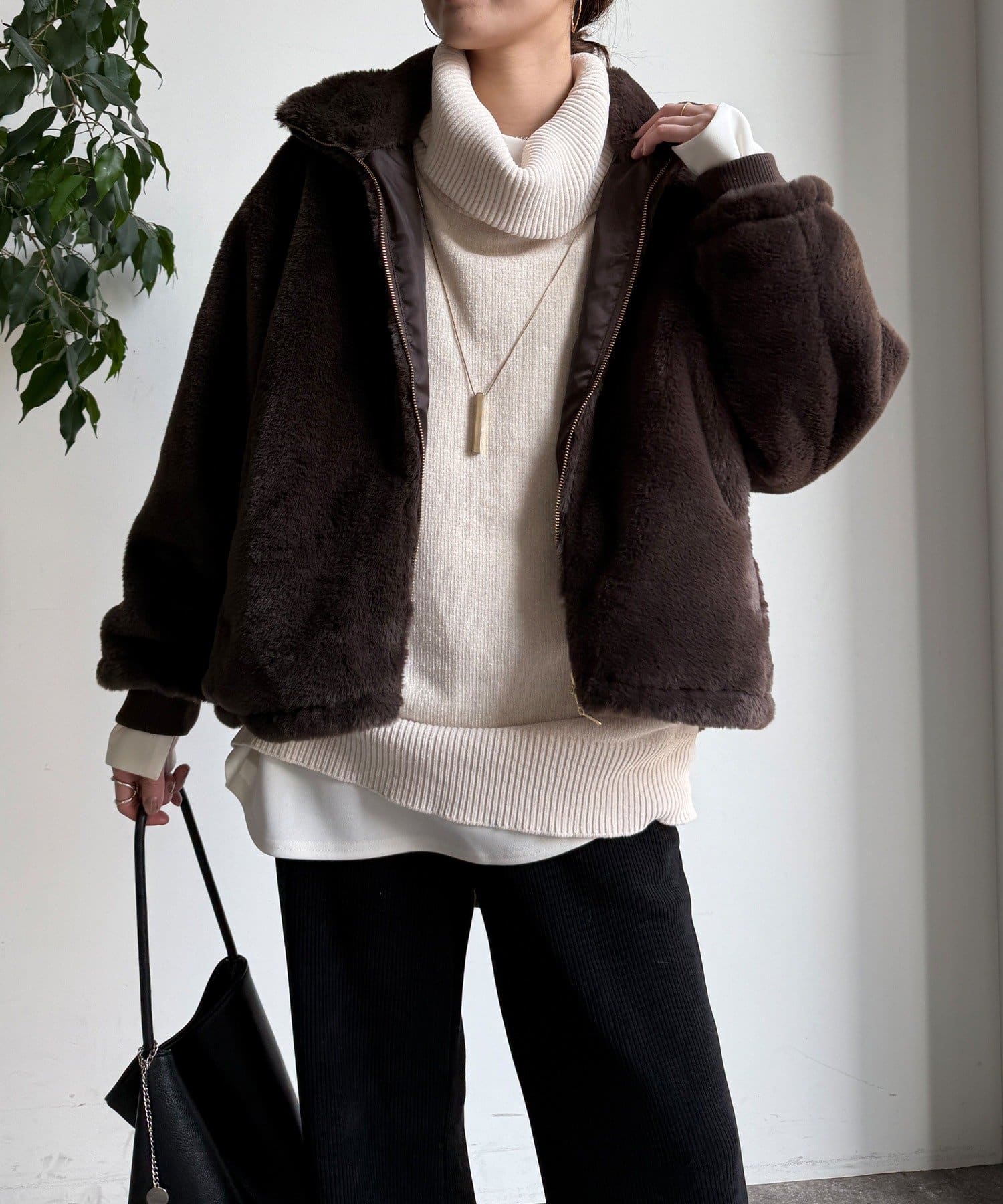 WEB限定】フェイクミンクスタンドファーブルゾン | DOUDOU(ドゥドゥ