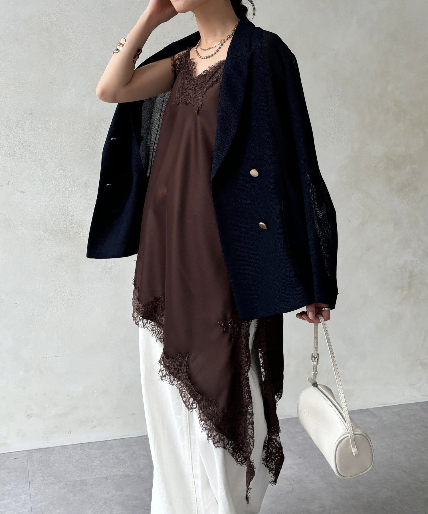 完売カラー再追加！】アシメレースキャミ | DOUDOU(ドゥドゥ