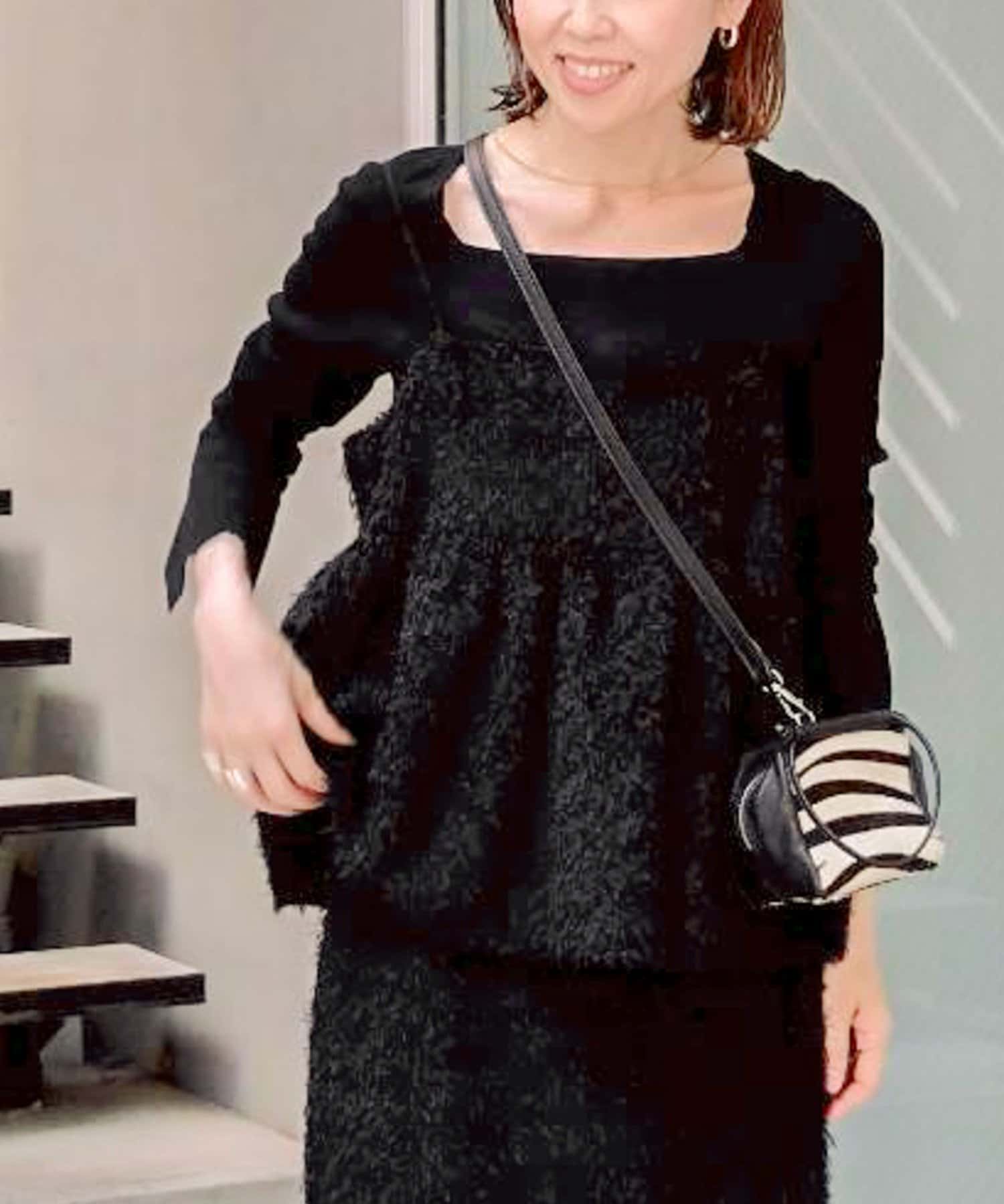 セットアップ対応》ウォッシャブルフェザーチュールキャミブラウス