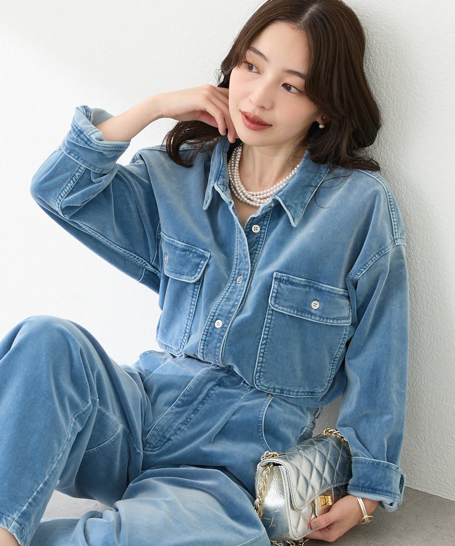 セットアップ可】別珍デニムシャツ | La boutique BonBon(ラブティック