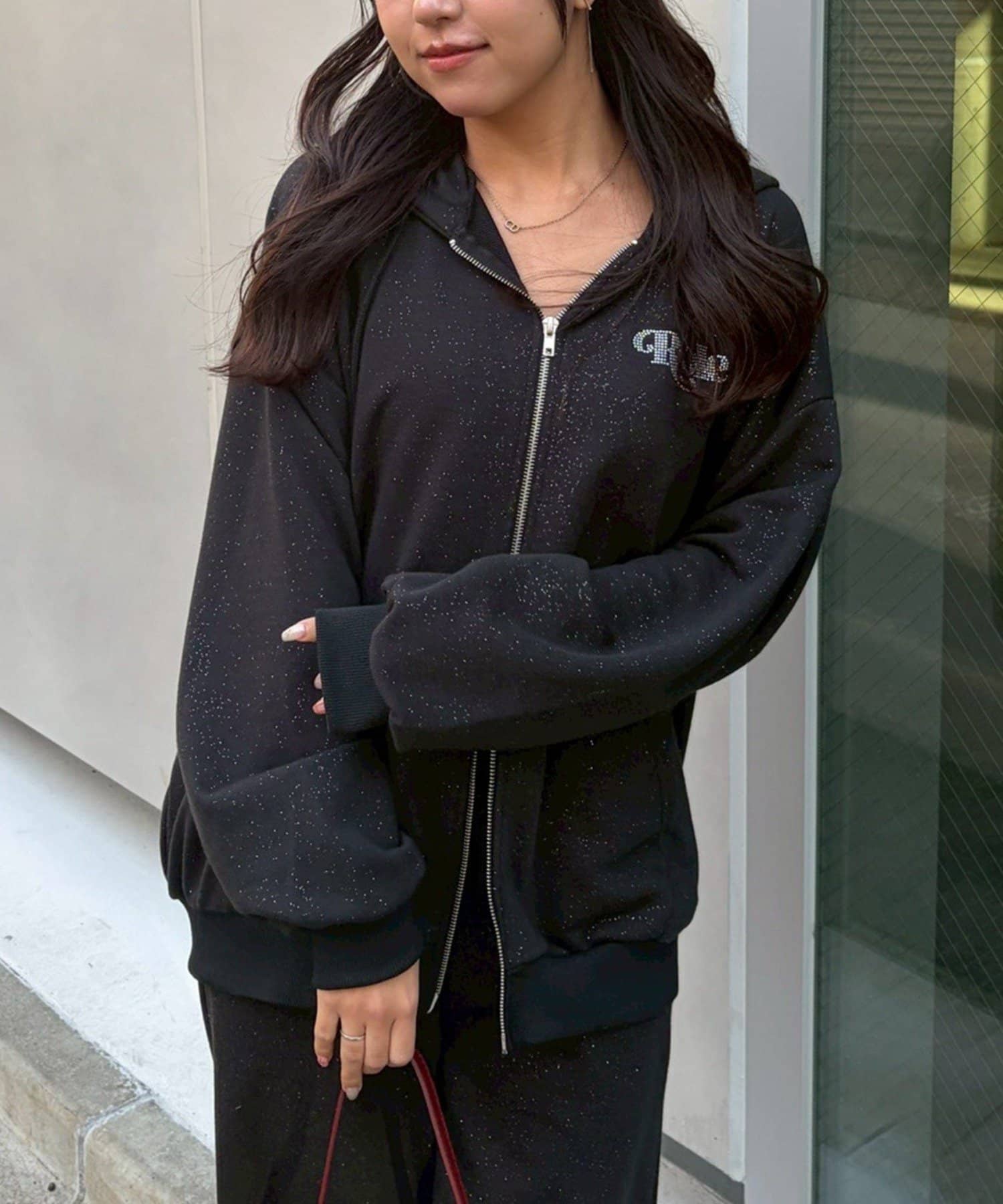 ANOTHER BRANCH】キラキラスエットZIPパーカー | NICE CLAUP / OLIVE