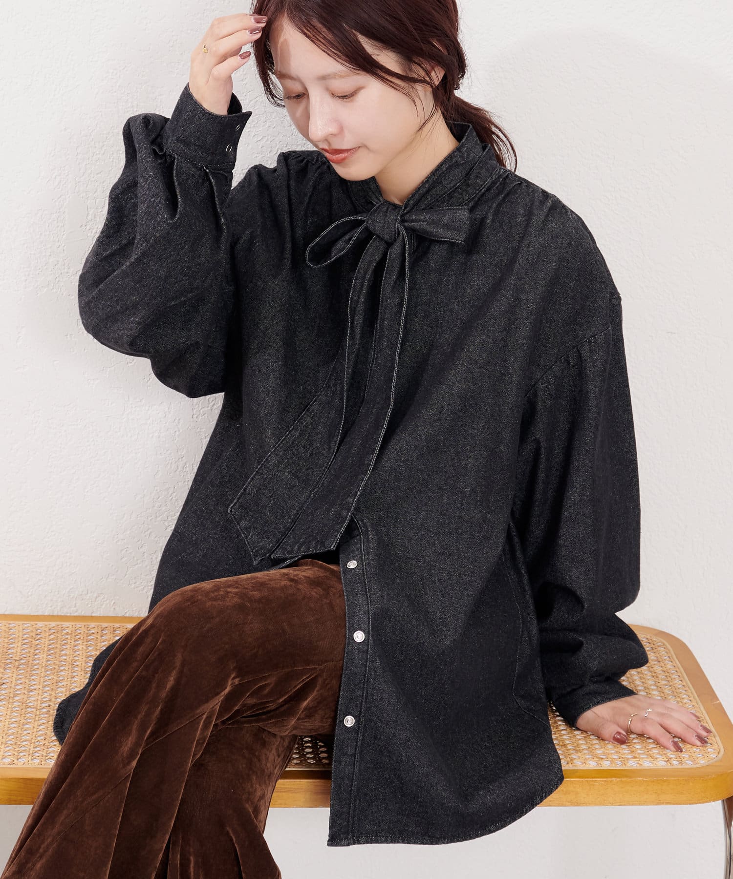 B デニムボウタイブラウス | Kastane(カスタネ)レディース | PAL