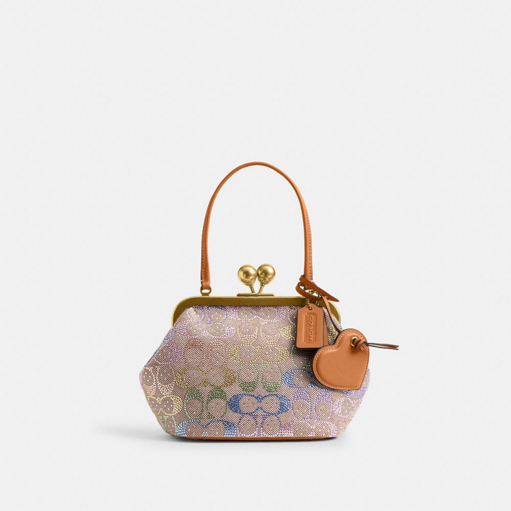 COACH® | Kisslock Frame Bag 16 In Crystal Signature Jacquard
