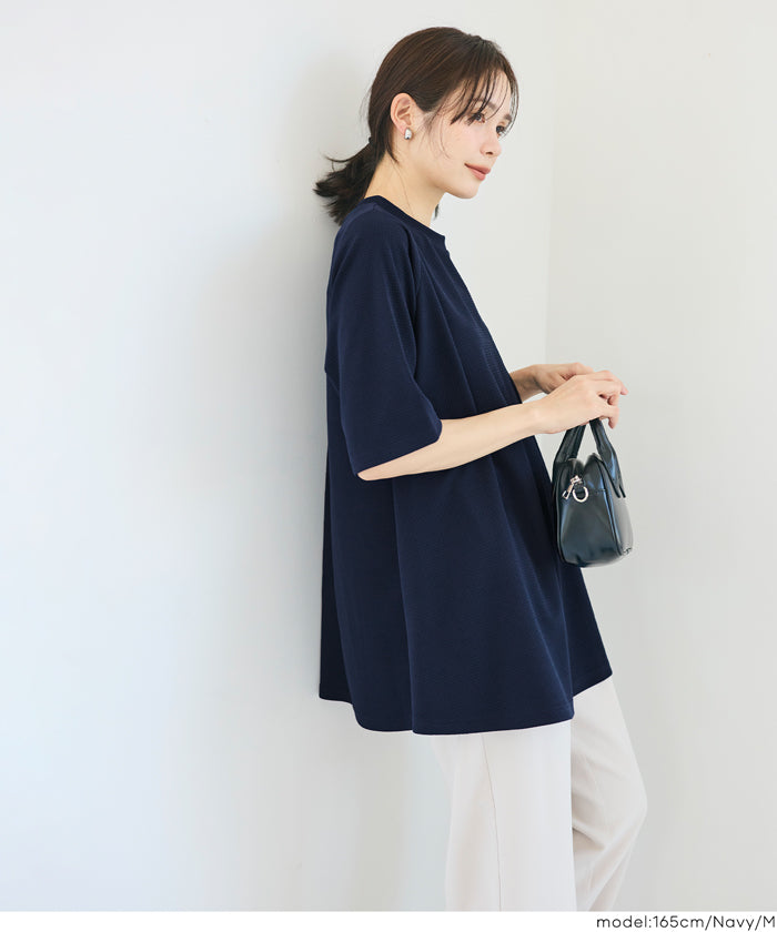 エンボスAライン5分袖チュニック レディース メール便不可 coca コカ