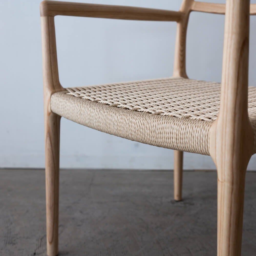 新品］アームチェア アッシュ材 / ウレタン塗装 ペーパーコード F7