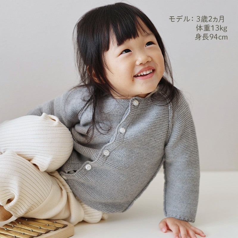 ウィンザーオパールラグランカーディガン（グレー）