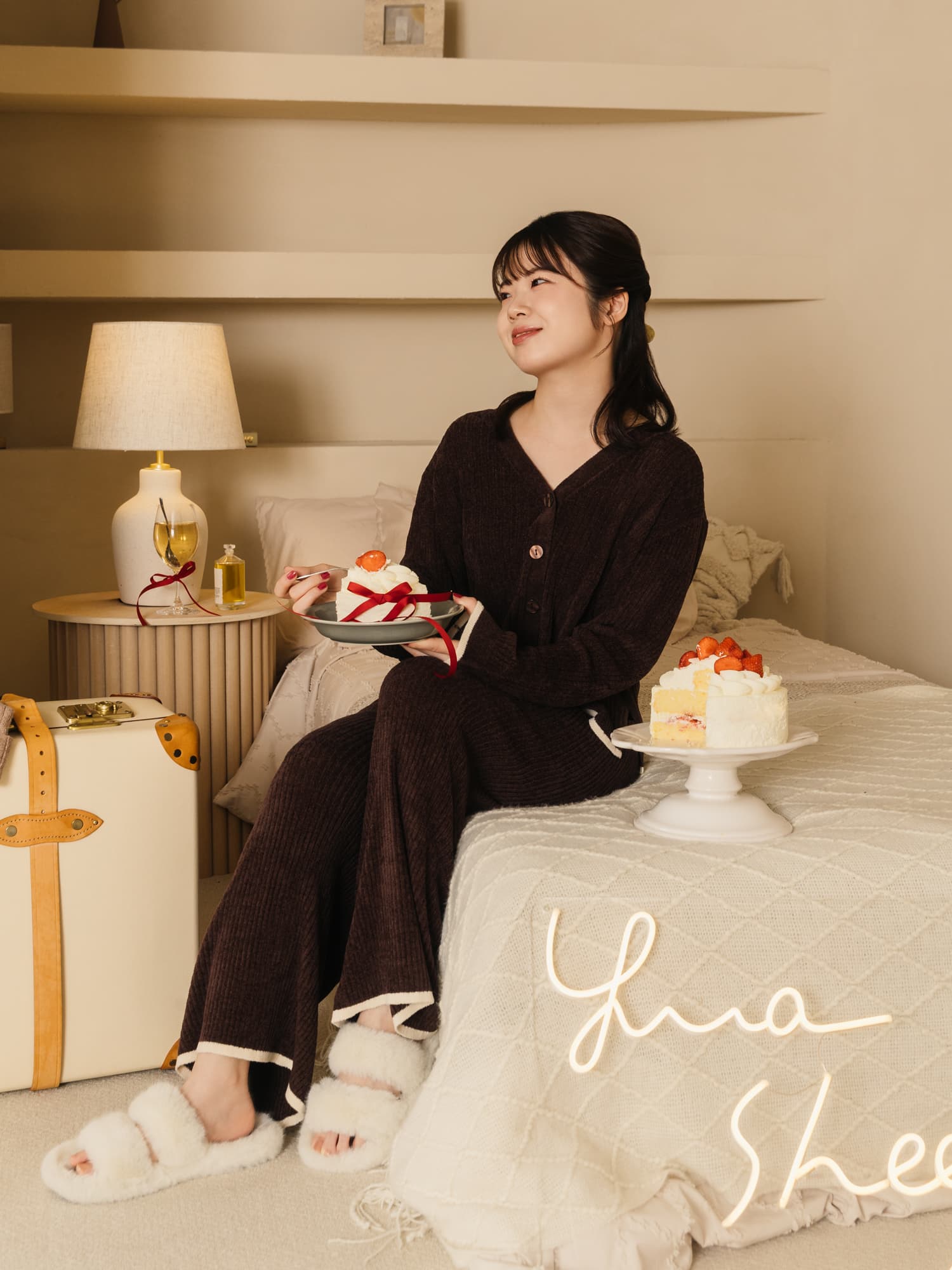 YUNA SHEEP】モイストバイカラーパンツ | 小柄・低身長女性向け