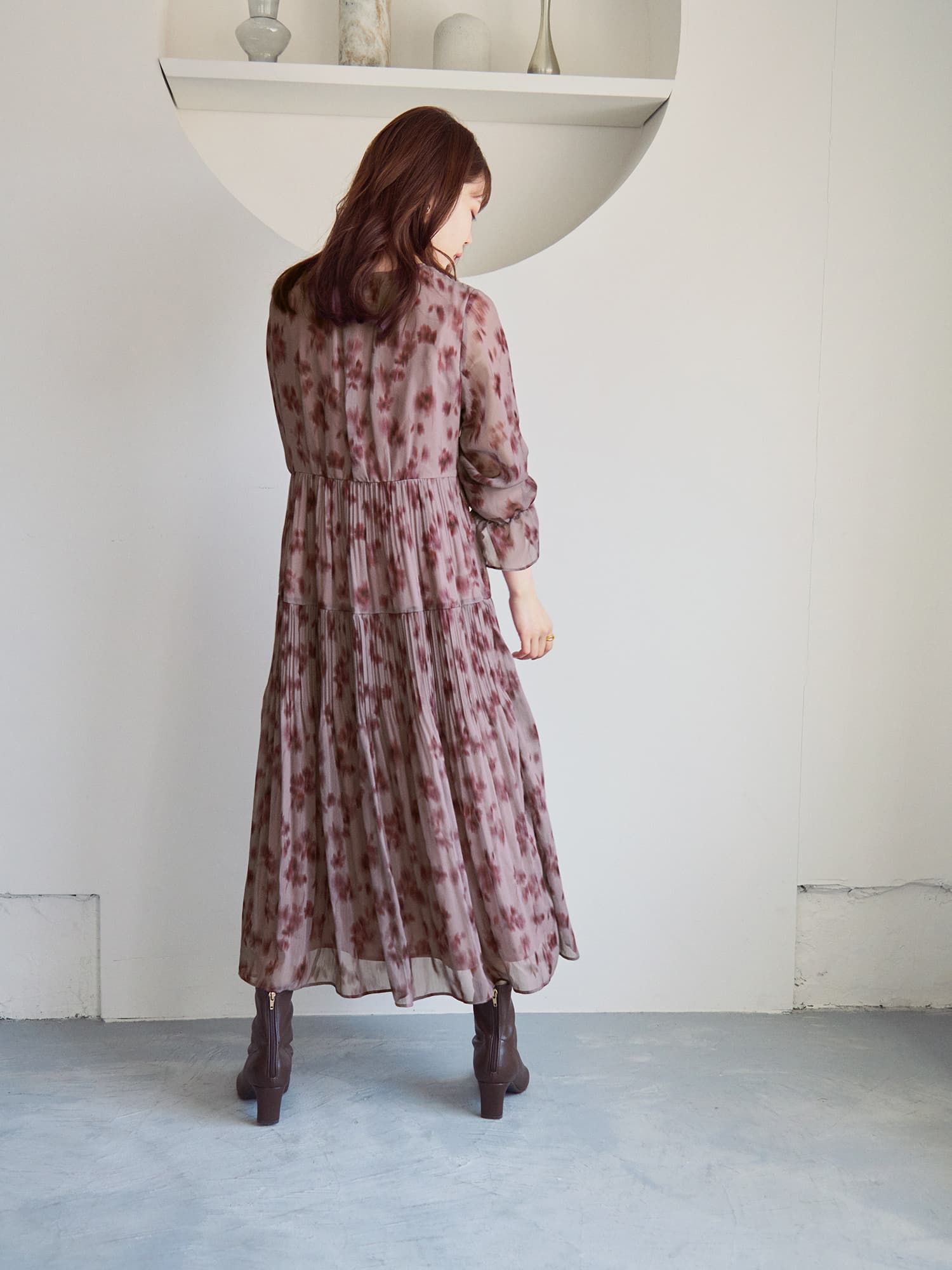 セットバックスクエアトゥショートブーツ | 小柄・低身長女性向け