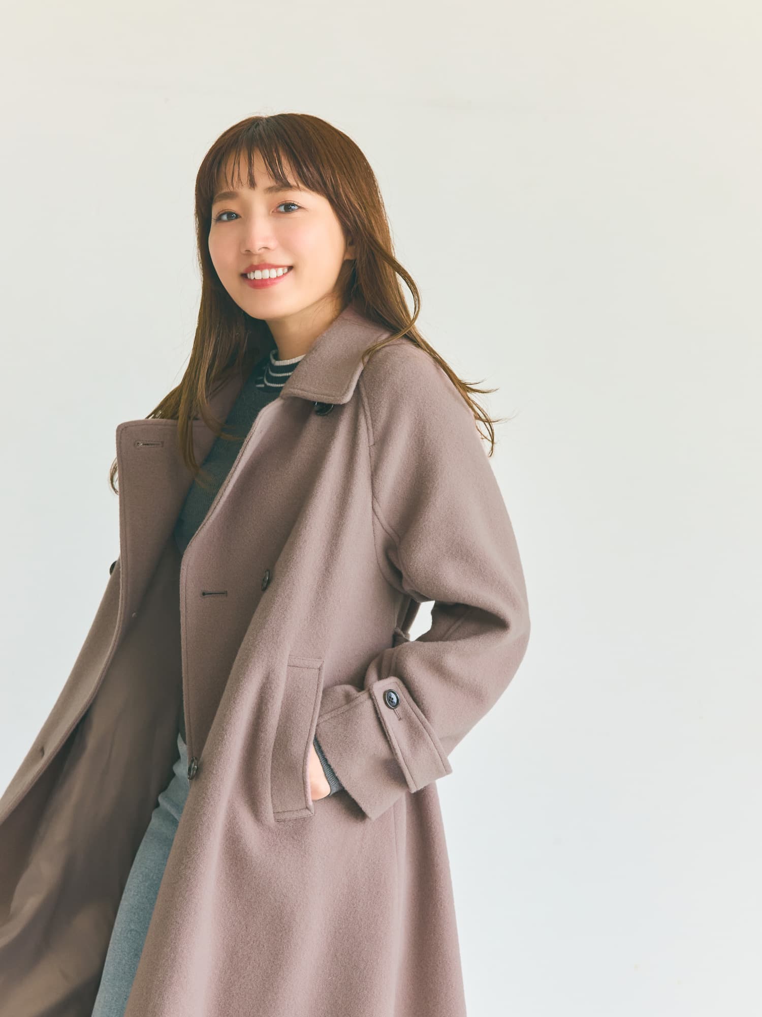 2wayカラーバックフレアウールコート-short & regular | 小柄・低身長