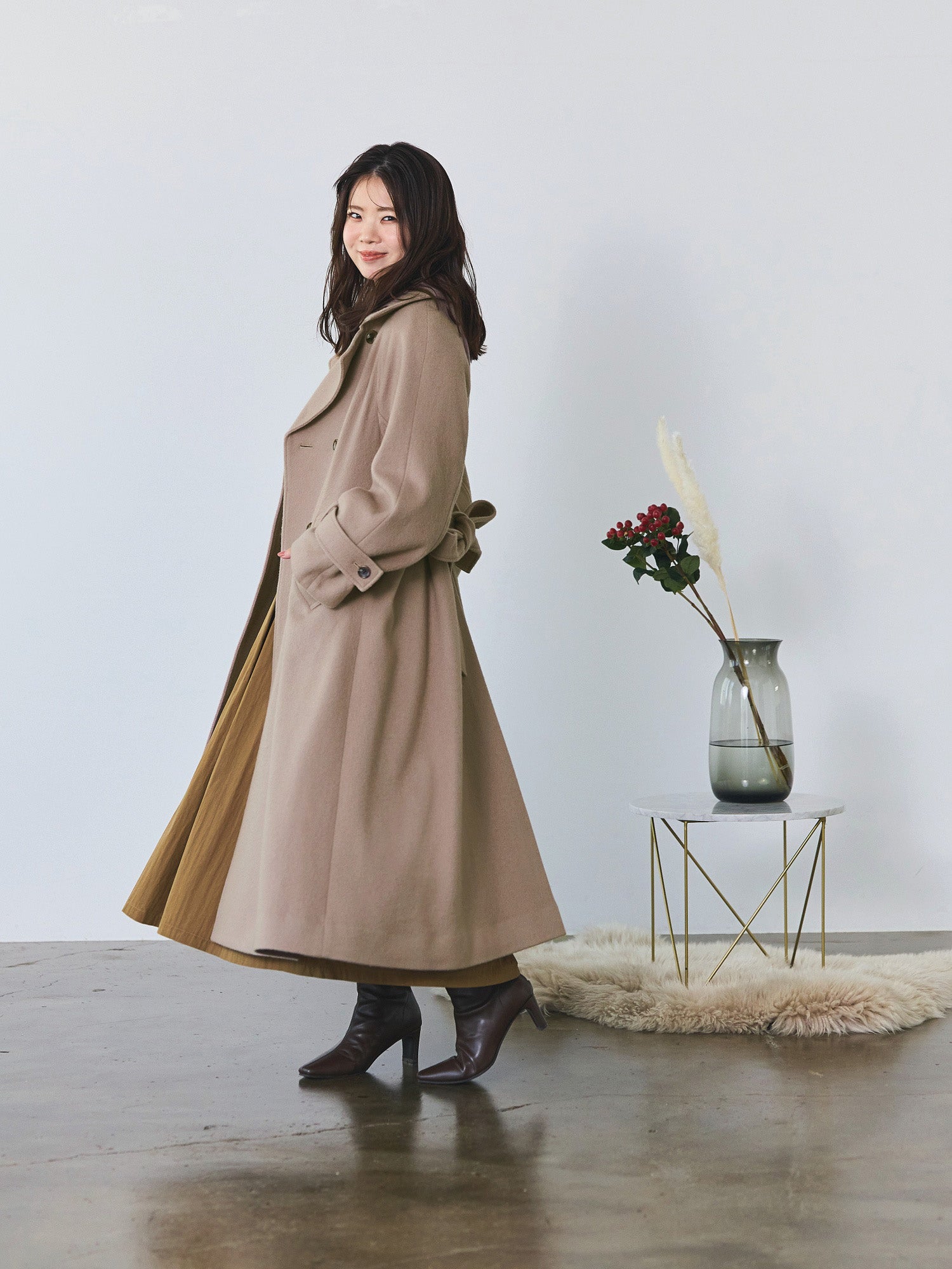 バックフレアウールコート-short & regular | 小柄・低身長女性向け
