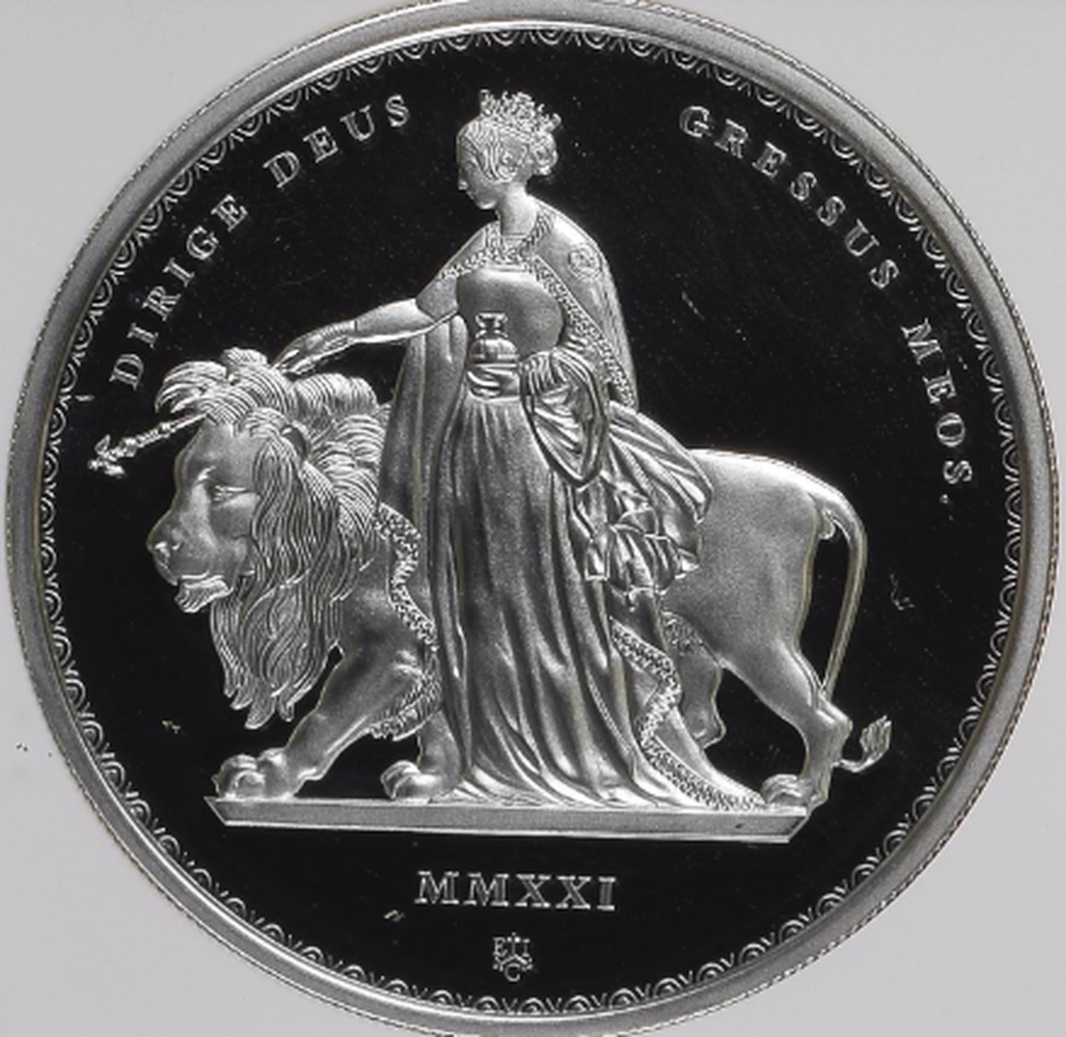 2021年 セントヘレナ 2ポンド 2オンス銀貨 ウナとライオン NGC PF69UC