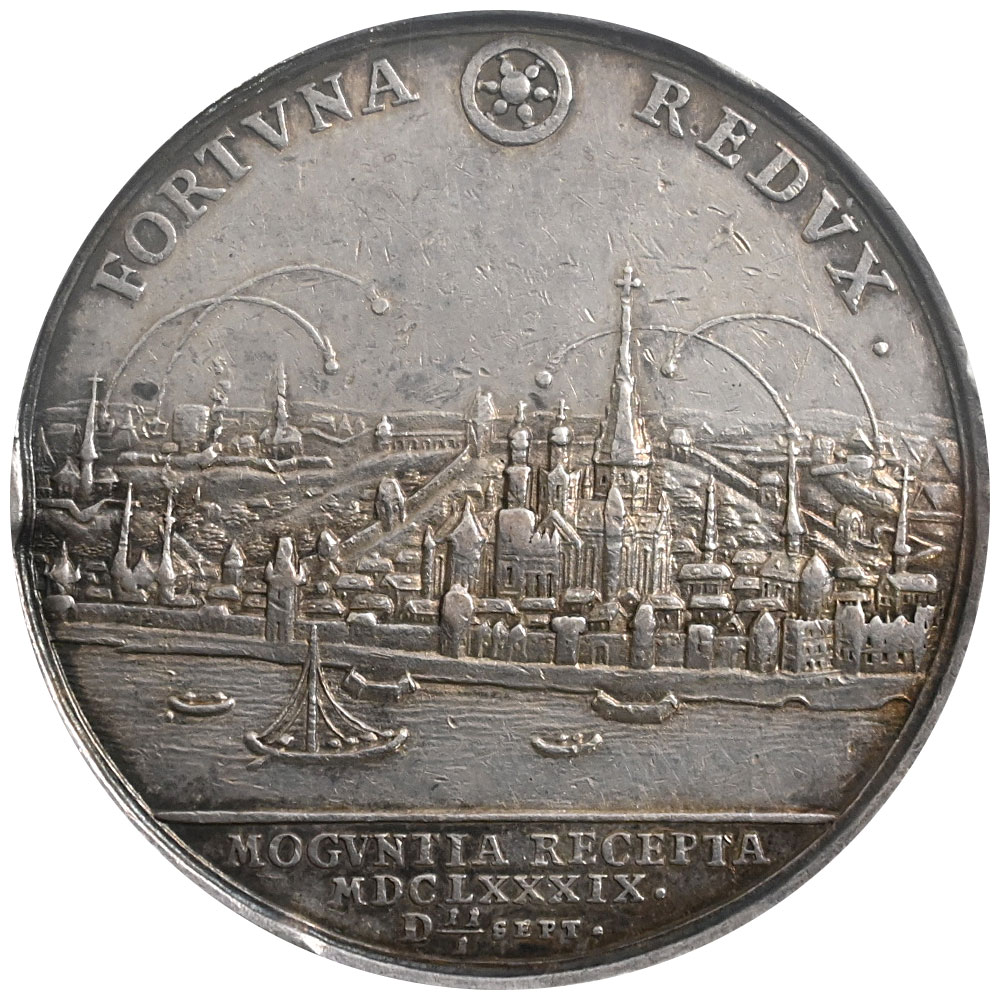 オーストリア 1689-DATED レオポルト1世 メダル 銀貨 NGC AU DETAILS