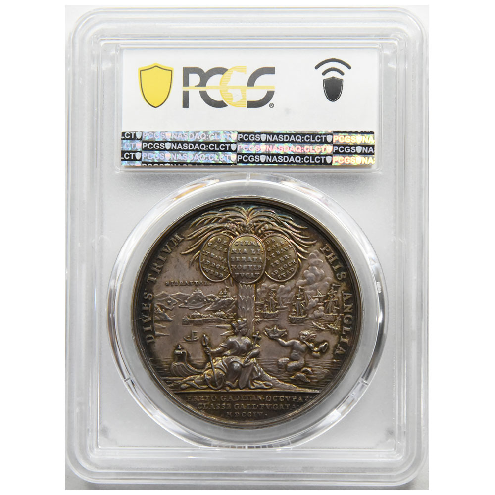 イギリス 1704 アン女王 メダル 銀貨 PCGS SP58 Eimer-411
