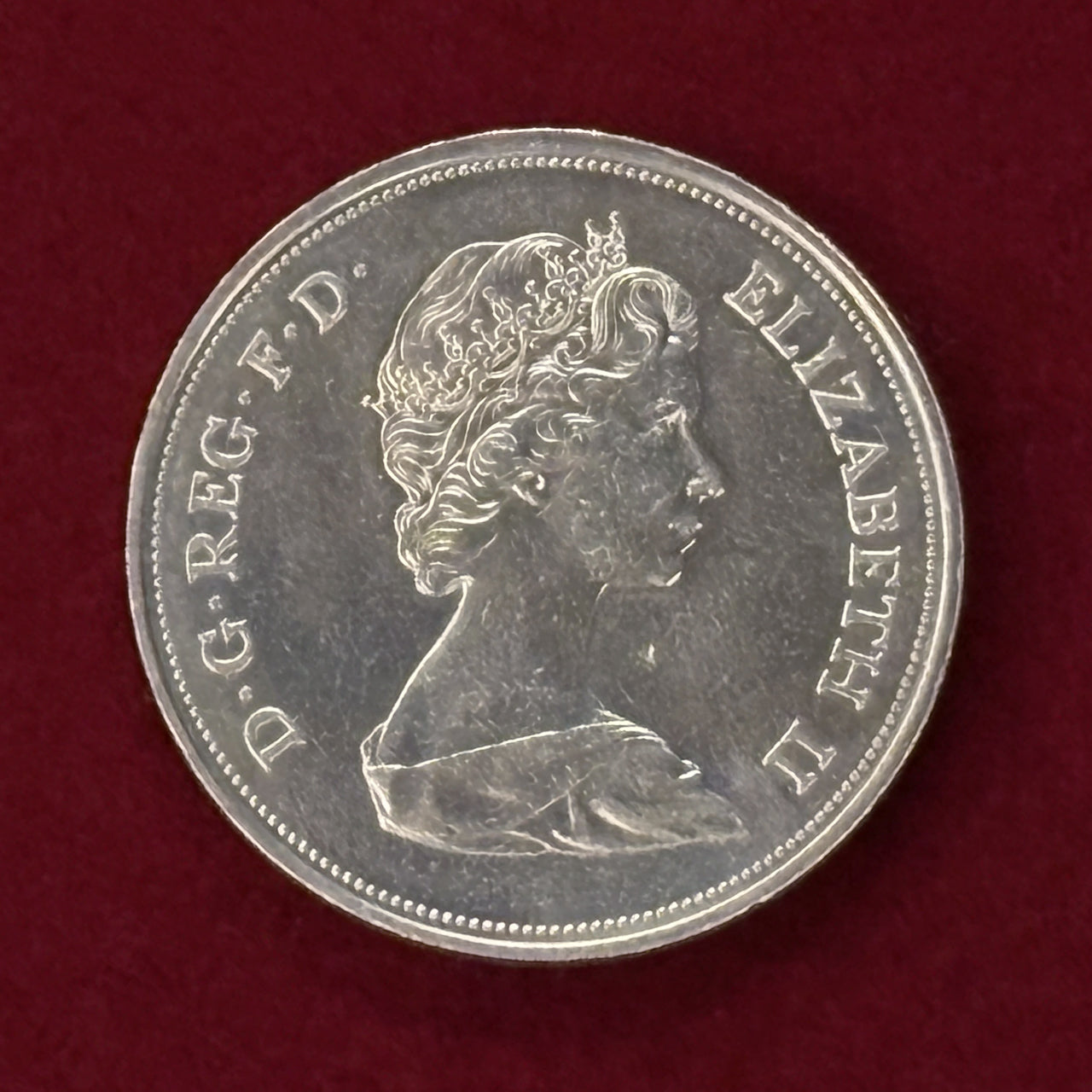 イギリス】エリザベス2世・フィリップ殿下 ご成婚25周年 25ペンス 白