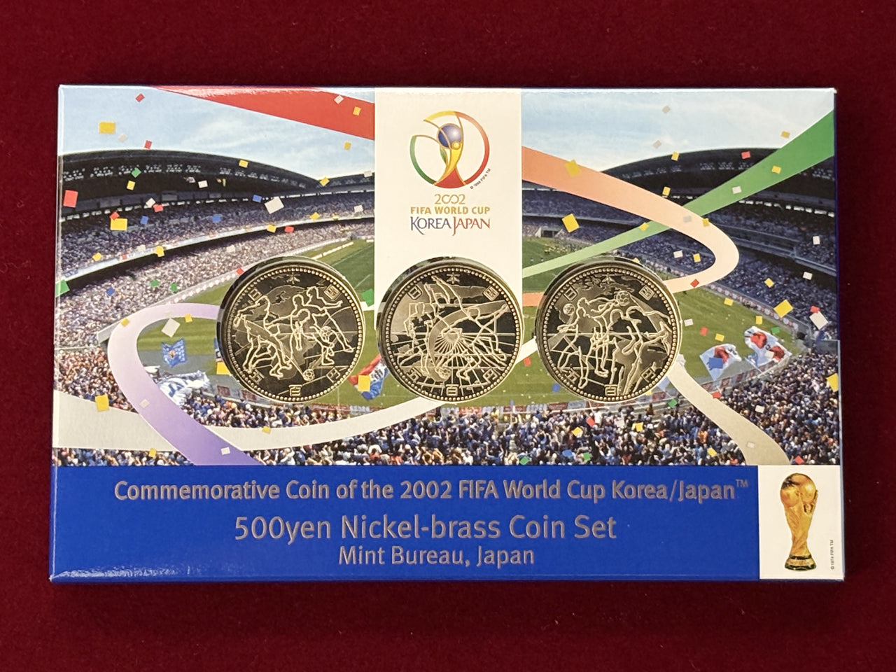 日本】2002 FIFAワールドカップ 500円ニッケル黄銅貨セット 3枚組 平成