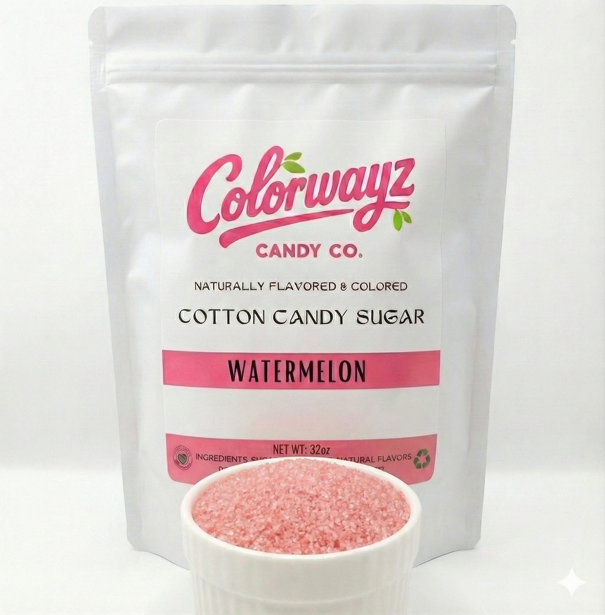 Watermelon Dye-Free Cotton Candy Sugar (2lb) | Colorwayz