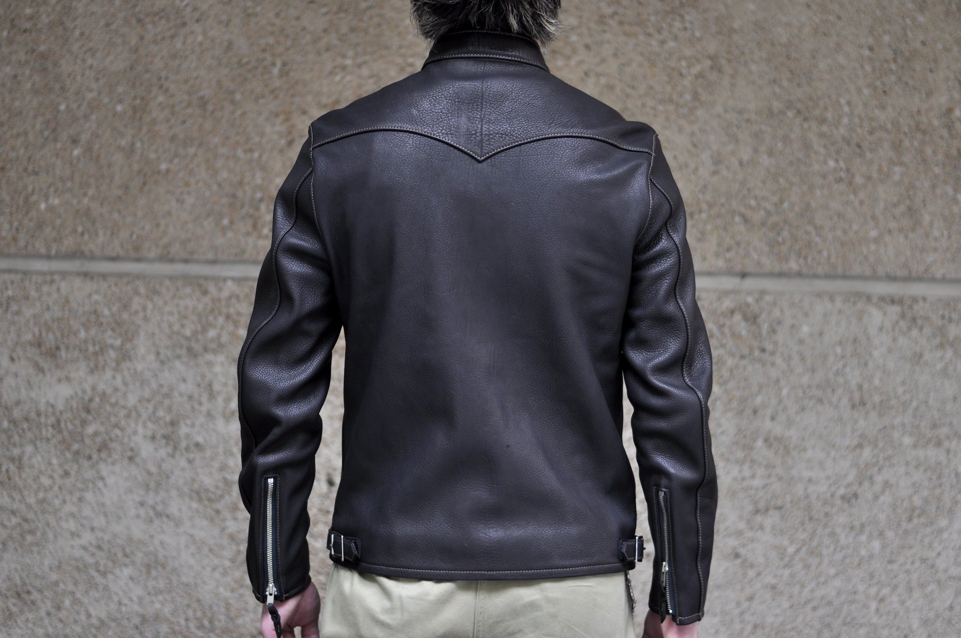 The Flat Head 'Ultimate' Deerskin Stand Collar Single Rider Jacket