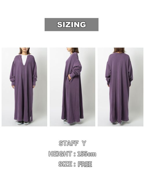 WEB限定】ピグメント裏毛スウェットワンピース