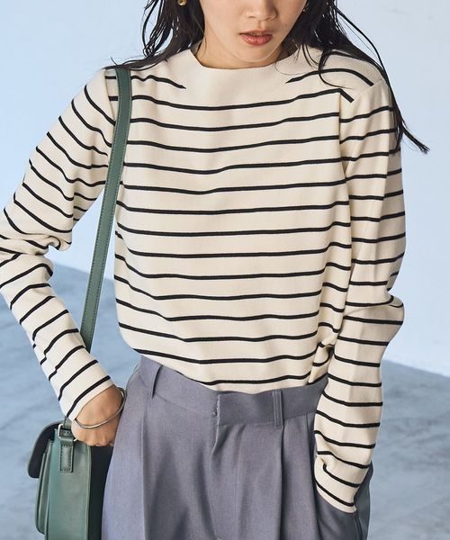 ソウバリハイゲージモックネックニット