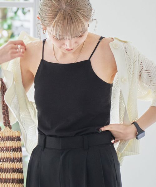 接触冷感カップ付きキャミソール