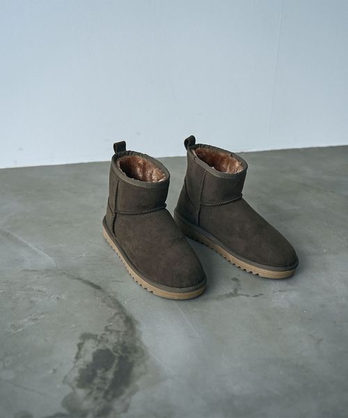 Parknik＞フェイクムートンショートブーツ