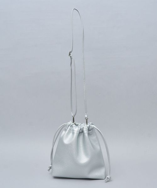 合皮巾着ショルダーバッグ