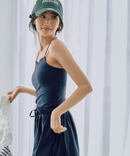 WEB限定】ポーチ付きボーダートップススイムウエア4点セット