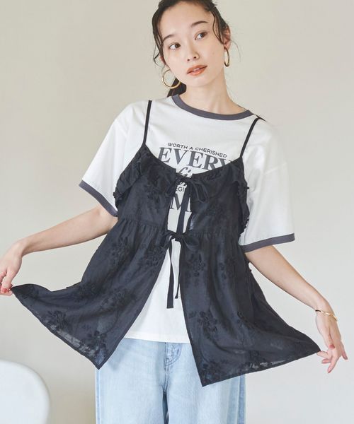 3D刺繍 キャミソールビスチェ