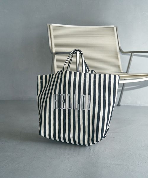 HELLO ストライプビッグトートバッグ