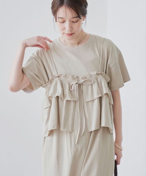 セットアイテム】キャミセットリブワンピース